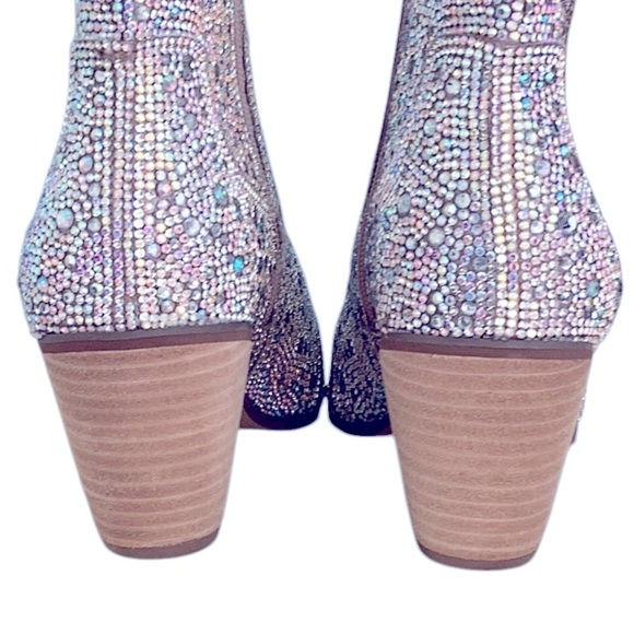 Women's New Sparkling Rhinestone Shayne Western style ankle boot WOMENS size 8.5 - Picture 6 of 13